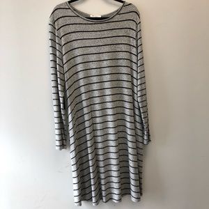 BomBom grey stripped dress with pockets